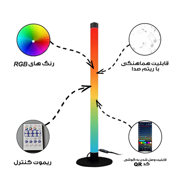 رقص نور مدل کرنر لایت کد LAM-RGB 50CM